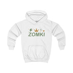 Sudadera infantil ZOMKI Corona · Blanca y salvia · Prenda suelta