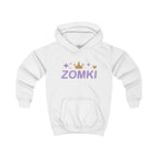 Sudadera infantil ZOMKI Corona · Blanca y lavanda · Prenda suelta