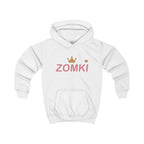 Sudadera infantil ZOMKI Corona · Blanca y rosa · Prenda suelta
