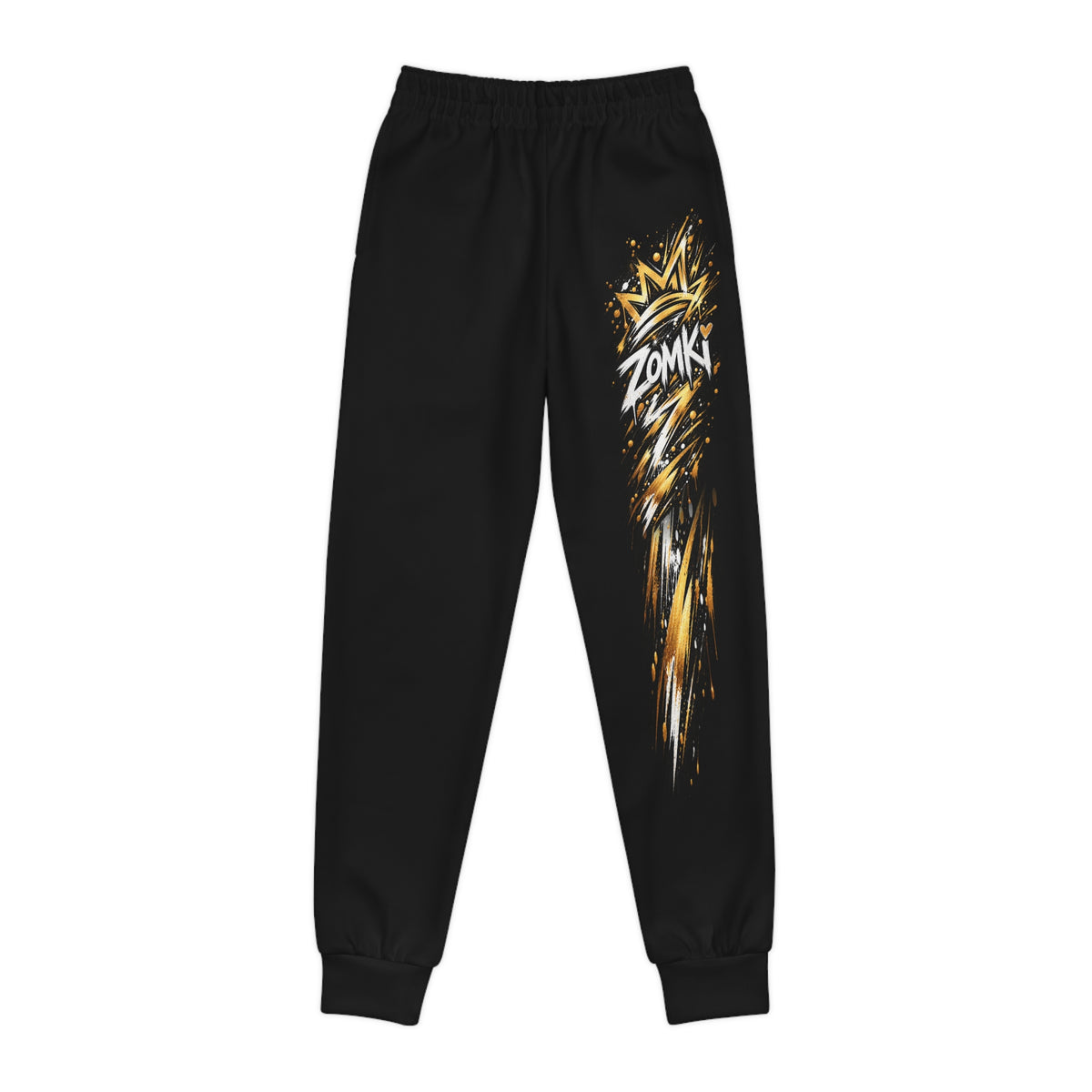 Jogger juvenil ZOMKI Graffiti Dorado · Negro · Prenda suelta