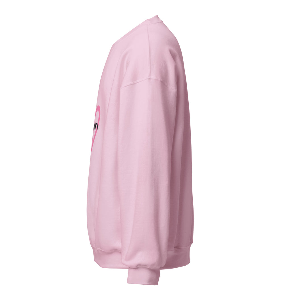 Sudadera ZOMKI Heart · Rosa claro — vista lateral izquierda