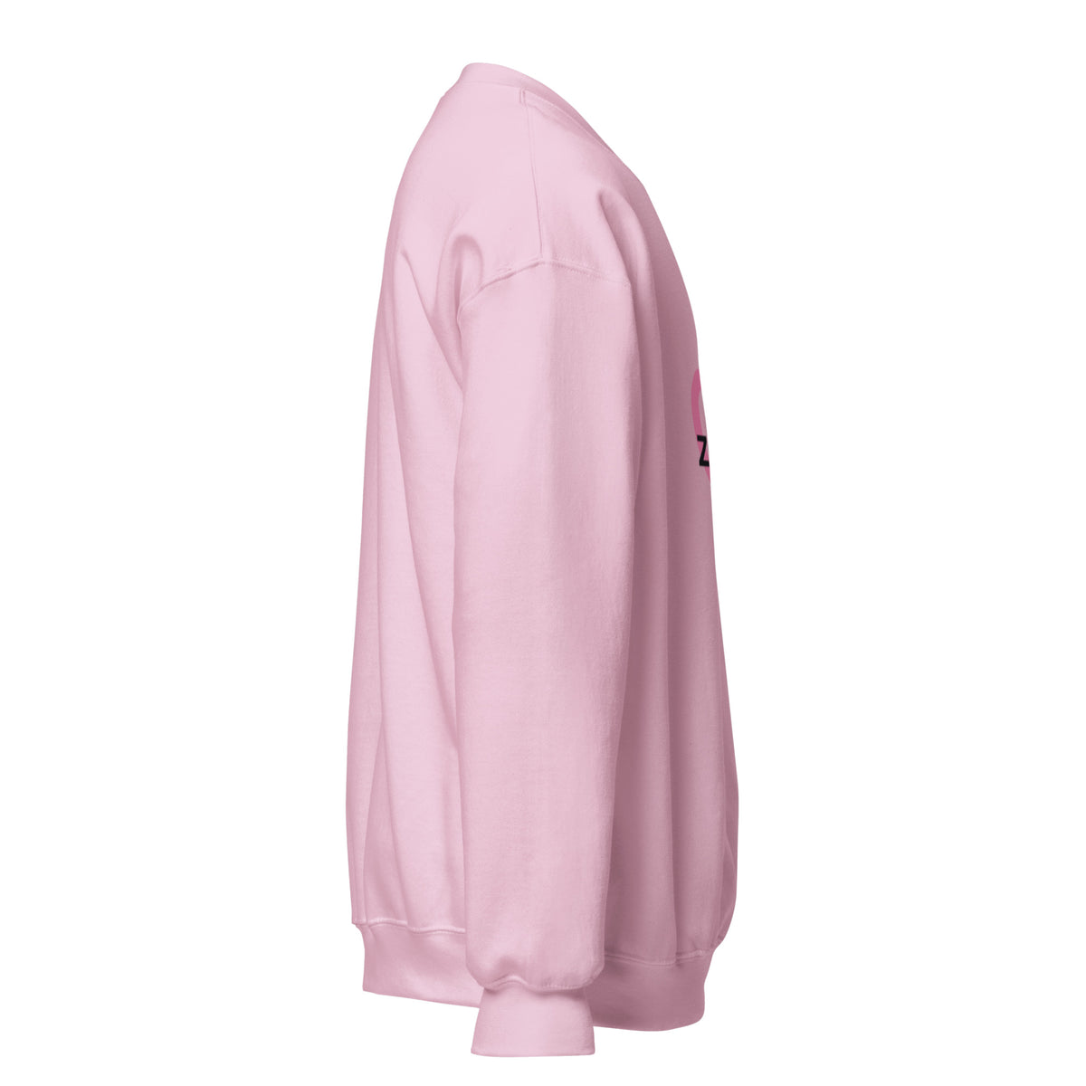 Sudadera ZOMKI Heart · Rosa claro — vista lateral derecha
