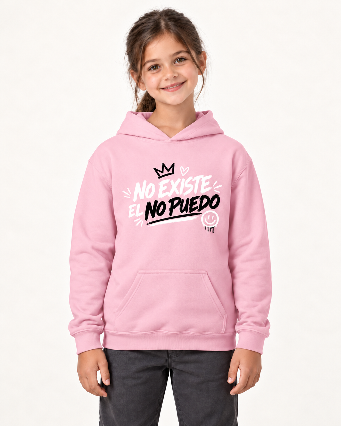 Nuevo modelo infantil niña generado con IA con Sudadera infantil No Existe el No Puedo